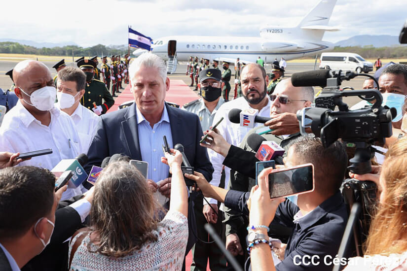 llegada-diaz-canel-nicaragua-enero-toma-posesion